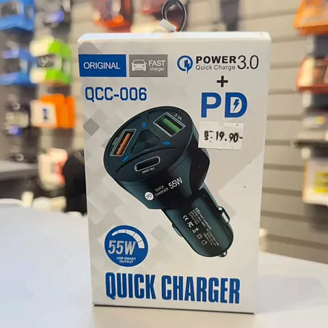 Carregador veicular turbo 55W com três saídas